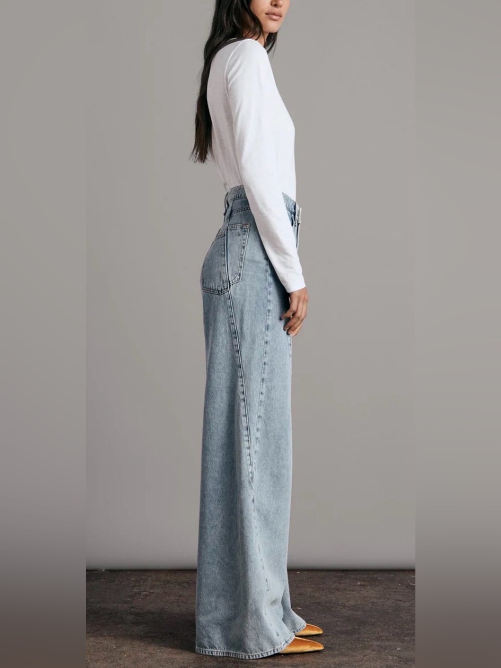 NWT Rag & Bone Light Blue Wide-Leg Jeans High waist Pants ALISHA SOFIE SPLCE - Picture 3 of 10
